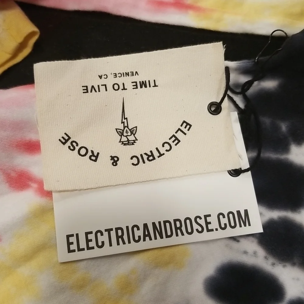 💕ELECTRIC & ROSE💕 Long Sleeve T-Shirt Top ~ Tie Dye Pattern Small NWT